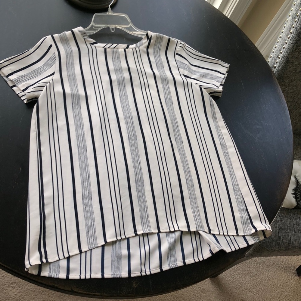 Loft short sleeve striped blouse - XS